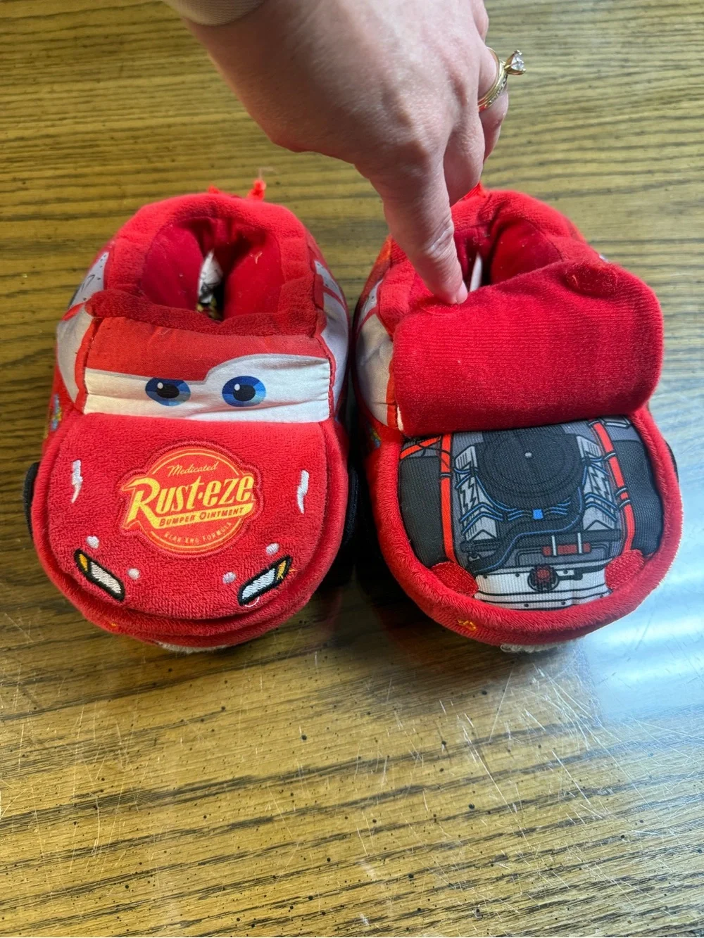 Lightning McQueen Plush Slippers - Red